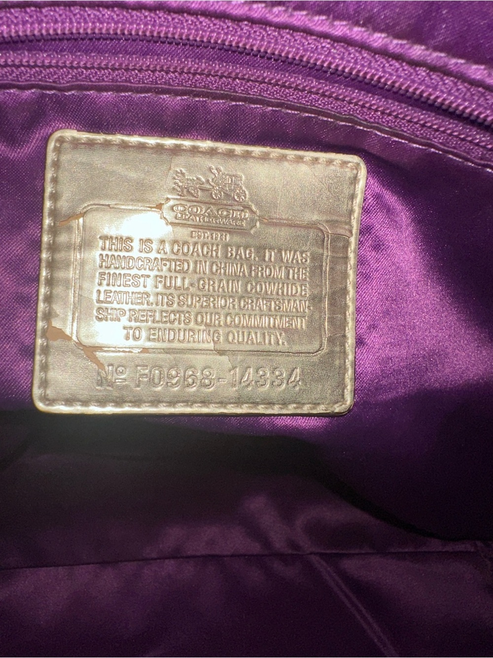 2009Coach Madison Claire satchel is crafted from metallic bronze pebbled leather - Picture 11 of 13